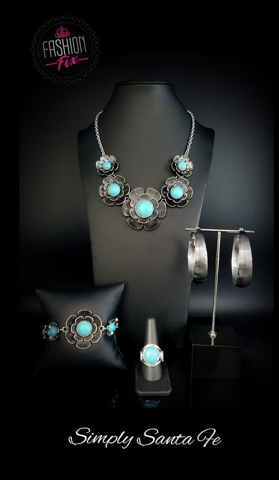 Paparazzi Accessories Simply Santa Fe: FF July 2020 Earthy, desert-inspired designs are what the Simply Santa Fe collection is all about. Natural stones, indigenous patterns, and vibrant colors of the Southwest are sprinkled throughout this trendy collect