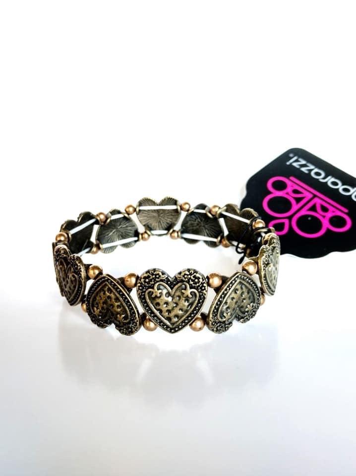Paparazzi Accessories Rustic Heartthrob - Brass FF Exclusive Jewelry
