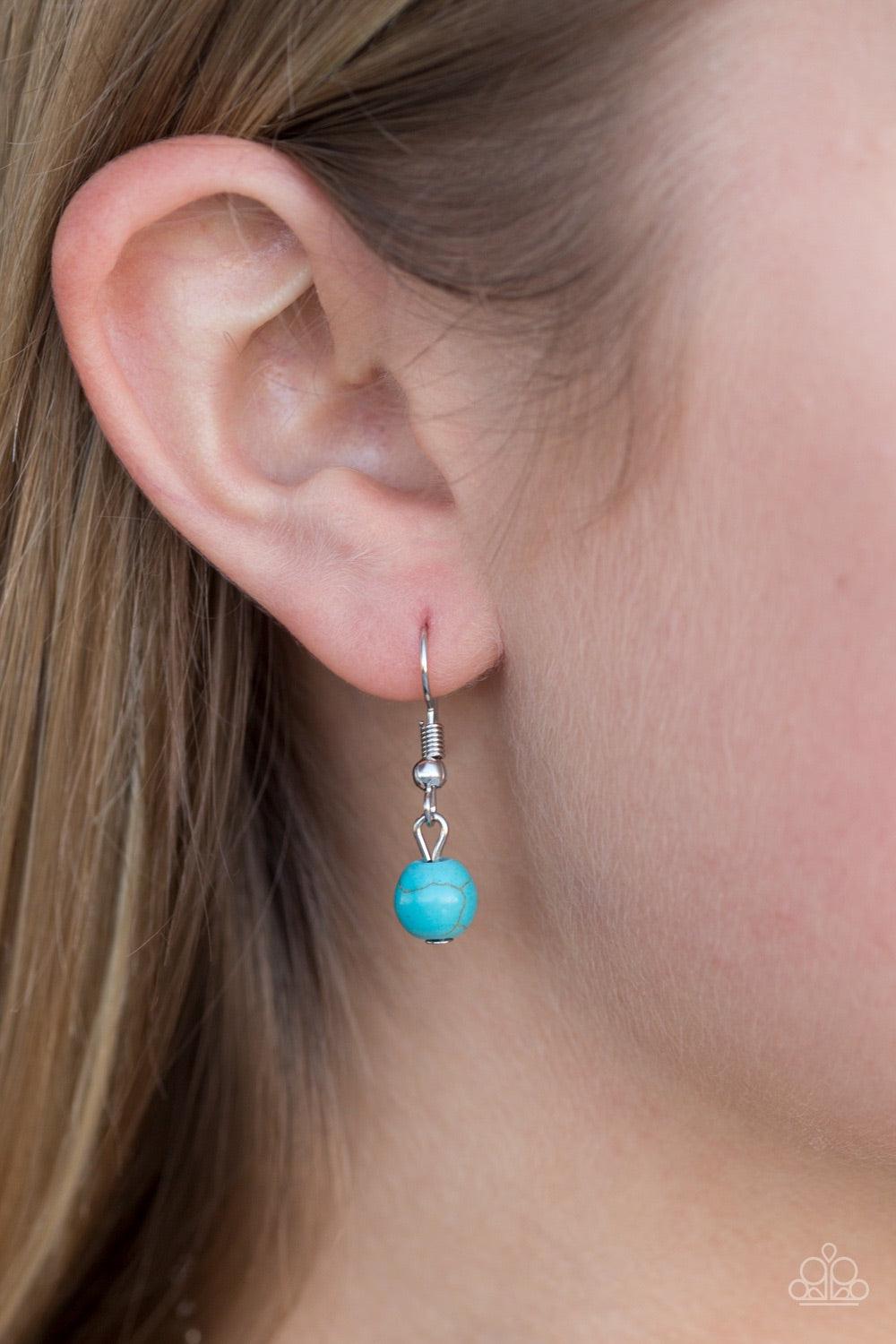 Paparazzi Accessories Course of Nature - Blue Stamped in dizzying swirls, a delicately hammered silver frame spins around a turquoise stone center for a handcrafted, artisanal look. Features an adjustable clasp closure. Jewelry