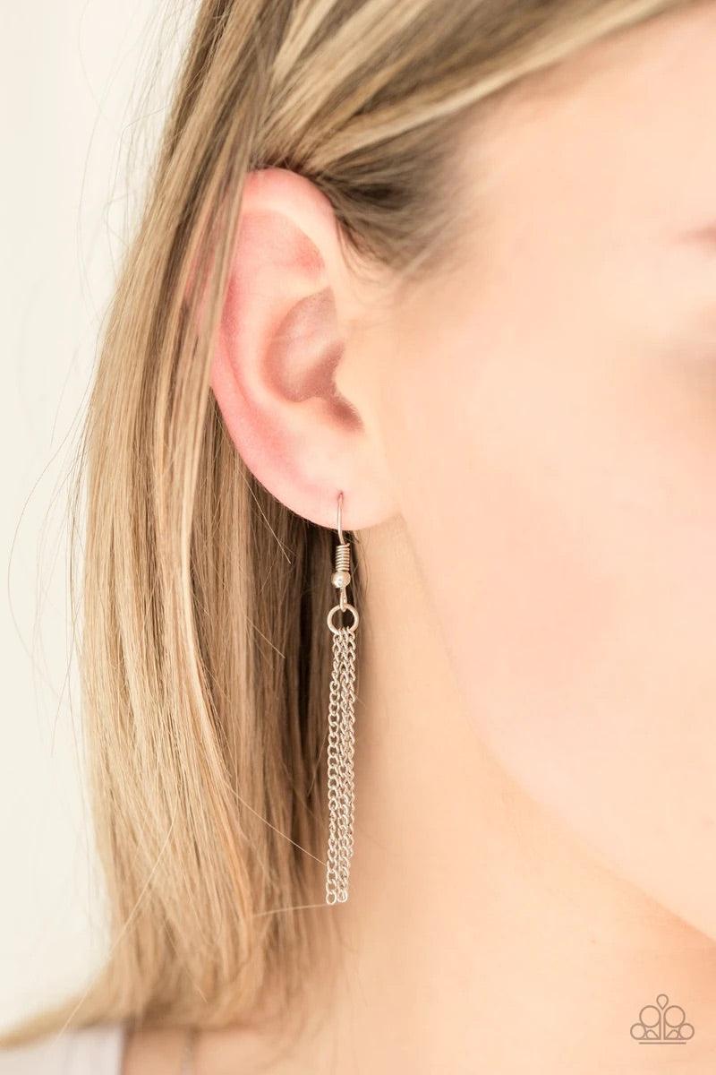 Paparazzi Accessories Desert Abundance - Multi A floral embossed silver disc and dainty wooden and multicolored stone beads swing from the bottom of a lengthened silver chain for whimsical look. Features an adjustable clasp closure. Sold as one individual