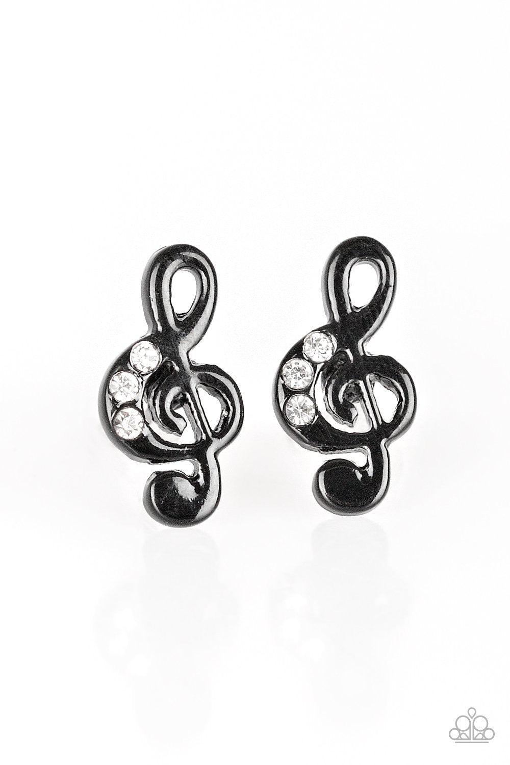 Paparazzi Accessories Starlet Shimmer Earrings: #11 - Black Jewelry