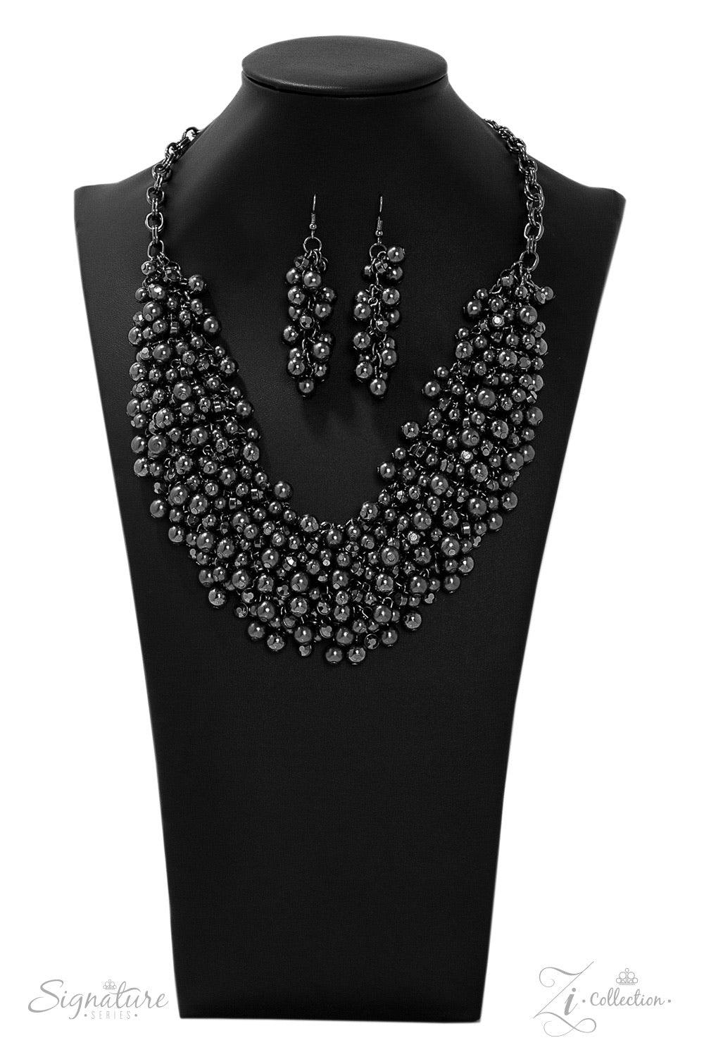 Paparazzi Accessories The Kellyshea 💗ZiCollection $25💗 A seemingly infinite collection of gunmetal beads erupts from a bed of interconnected gunmetal links, creating an intoxicating fringe that falls below the collar. Sparkling hematite rhinestones are