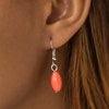 Paparazzi Accessories Delhi Diva - Orange Faceted orange and tan beads cascade from the bottom of a shimmery silver chain, creating a flirty fringe below the collar. Features an adjustable clasp closure. Jewelry