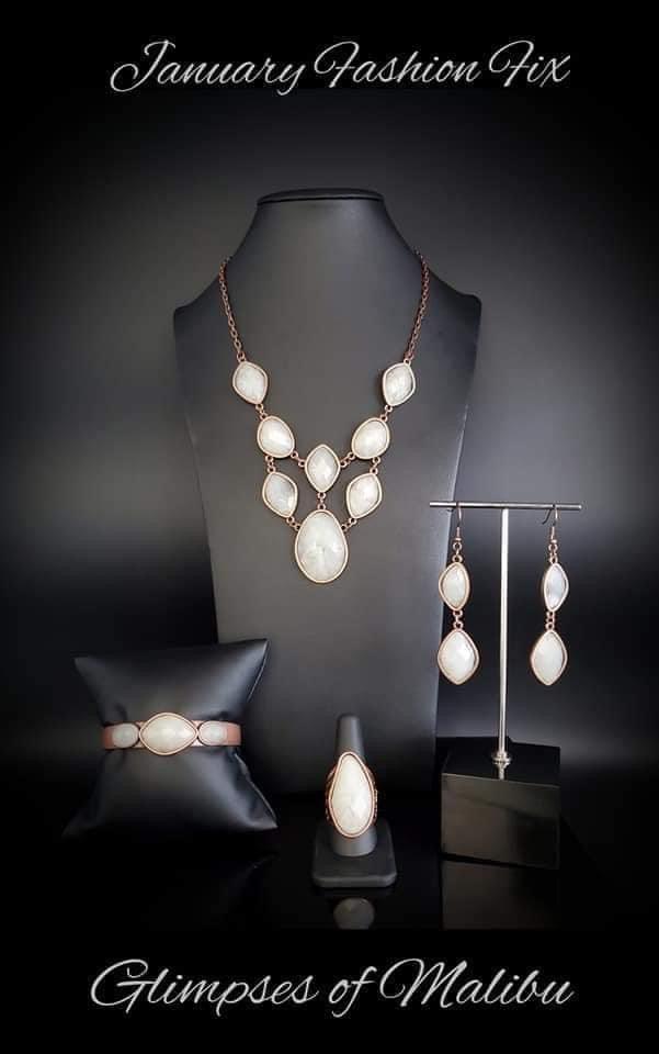 Paparazzi Accessories Glimpses of Malibu : January 2021 FF The Glimpses of Malibu collection was created with inspiration from the styles of Malibu, CA. Styles in this Trend Blend will feature fun, livable fashion with an upscale flavor. The color are usu