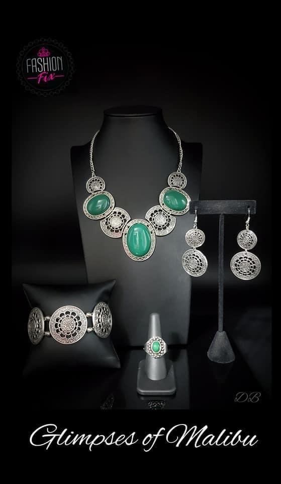 Paparazzi Accessories Glimpse of Malibu: September 2019 The Glimpses of Malibu collection was created with inspiration from the styles of Malibu, CA. Styles in this Trend Blend will feature fun, livable fashion with an upscale flavor. The color are usuall