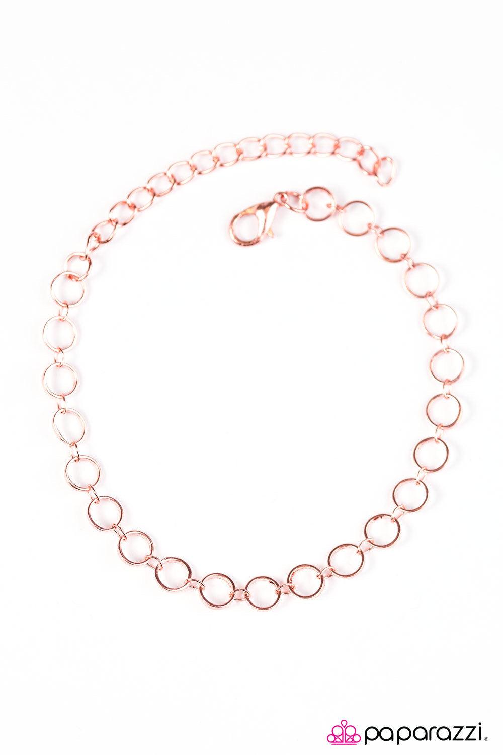 Paparazzi Accessories Step Up The Steampunk - Copper Dainty copper rings link around the wrist, creating blinding hints of shimmer. Features an adjustable clasp closure. Jewelry