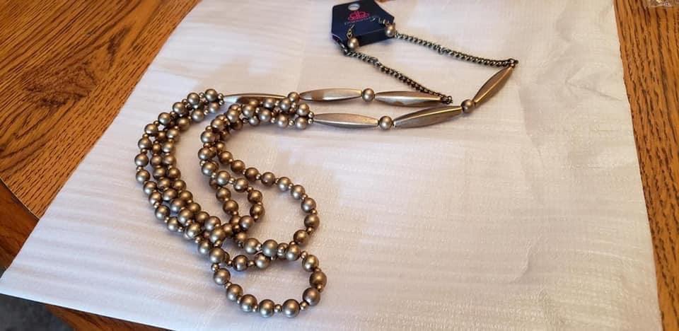 Paparazzi Accessories Beaded Beacon - Brass May 2021 FF Exclusive Jewelry