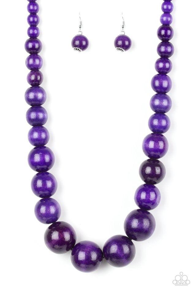 Paparazzi Accessories Effortlessly Everglades - Purple Gradually increasing in size near the center, vivacious purple wooden beads are threaded along a purple string for a summery look. Features an adjustable sliding knot closure. Jewelry