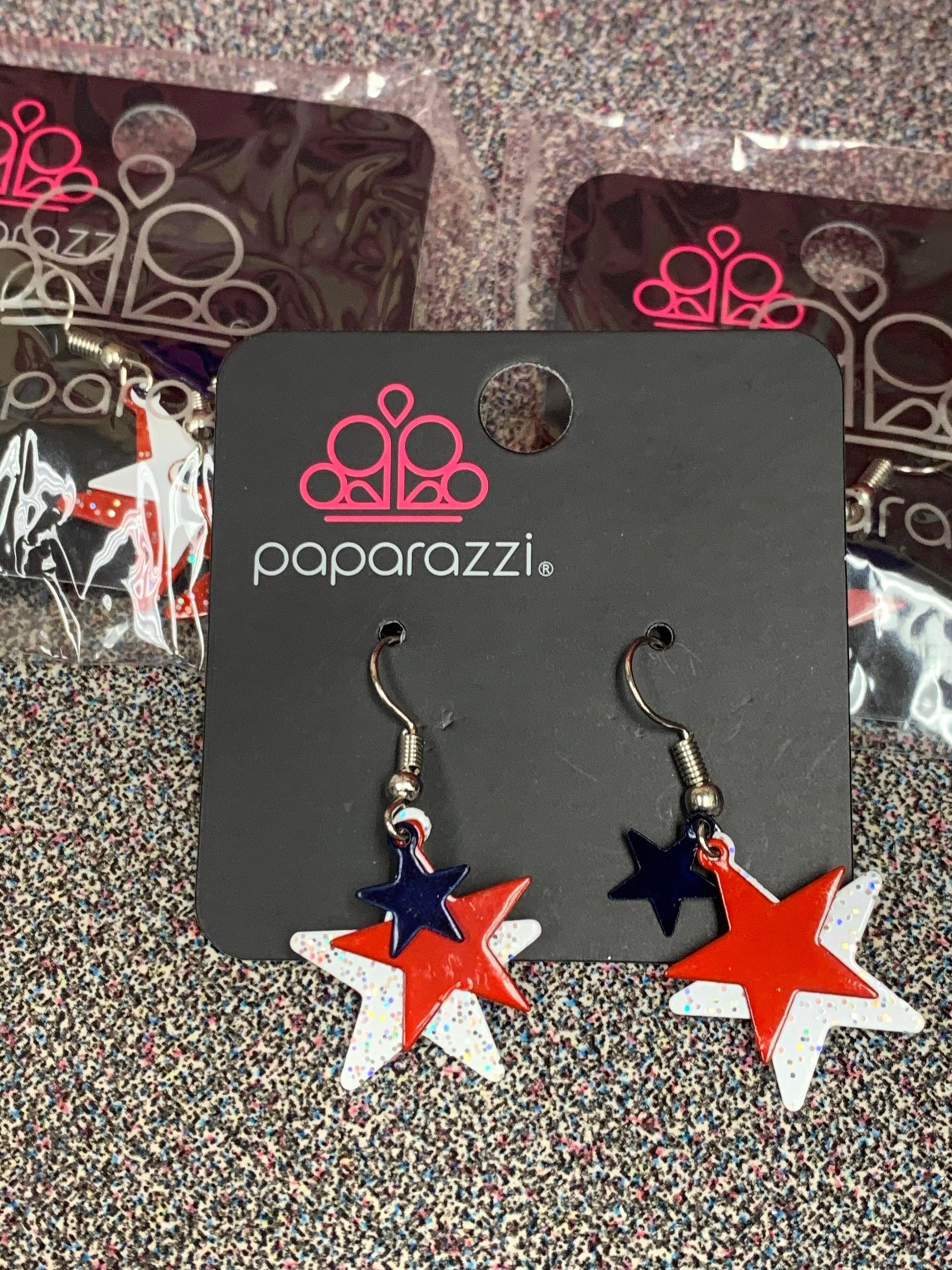 Paparazzi Accessories Starlet Shimmer Earrings: #7 - White Jewelry