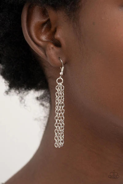 Paparazzi Accessories Personal FOWL - Blue A teardrop turquoise stone adorns a studded silver feather that embellishes an oversized wooden pendant at the bottom of an extended silver chain, resulting in a whimsically rustic pendant. Features an adjustable
