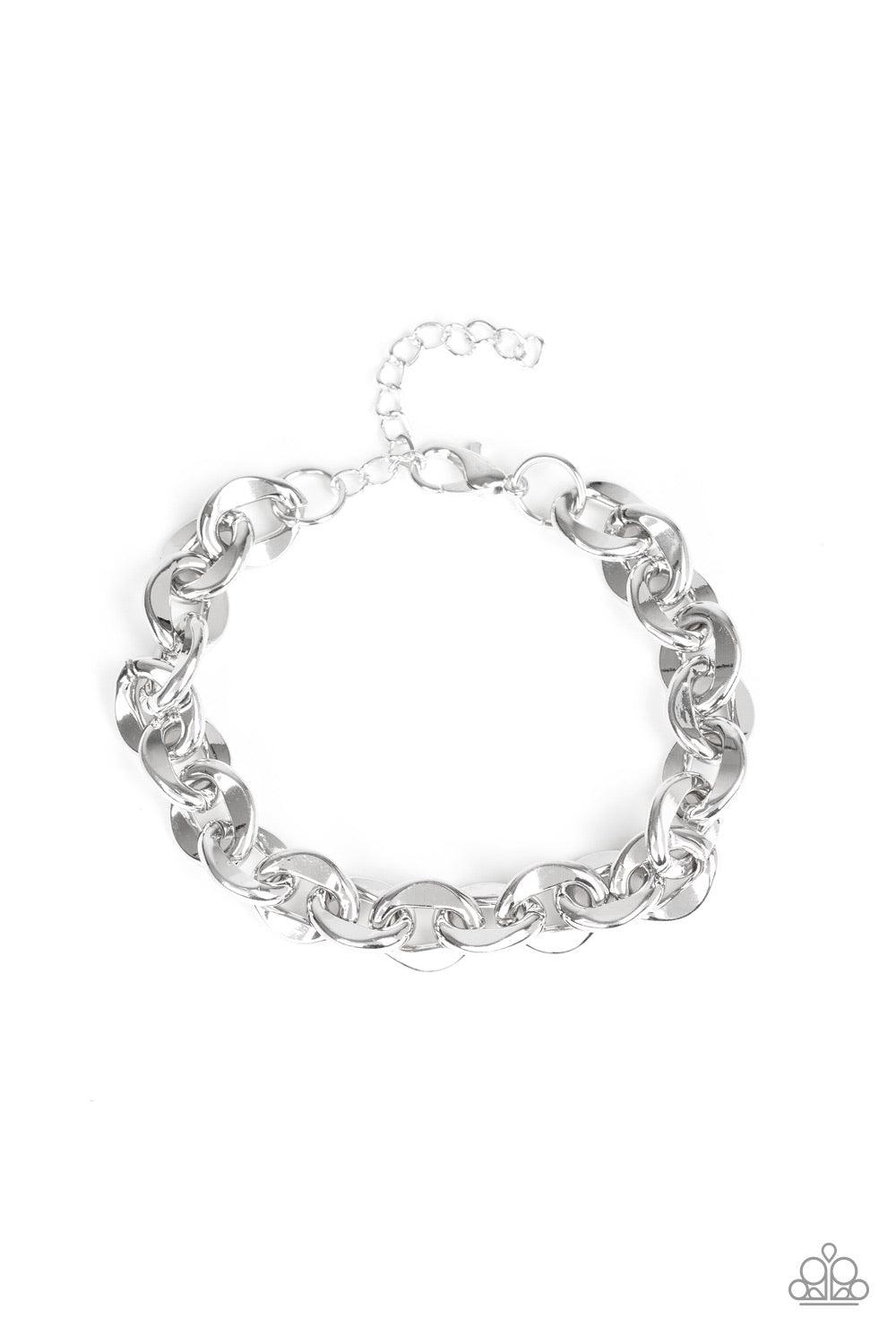 Paparazzi Accessories Step It Up - Silver Chunky silver links connect around the wrist for a statement look. Features an adjustable clasp closure. Jewelry