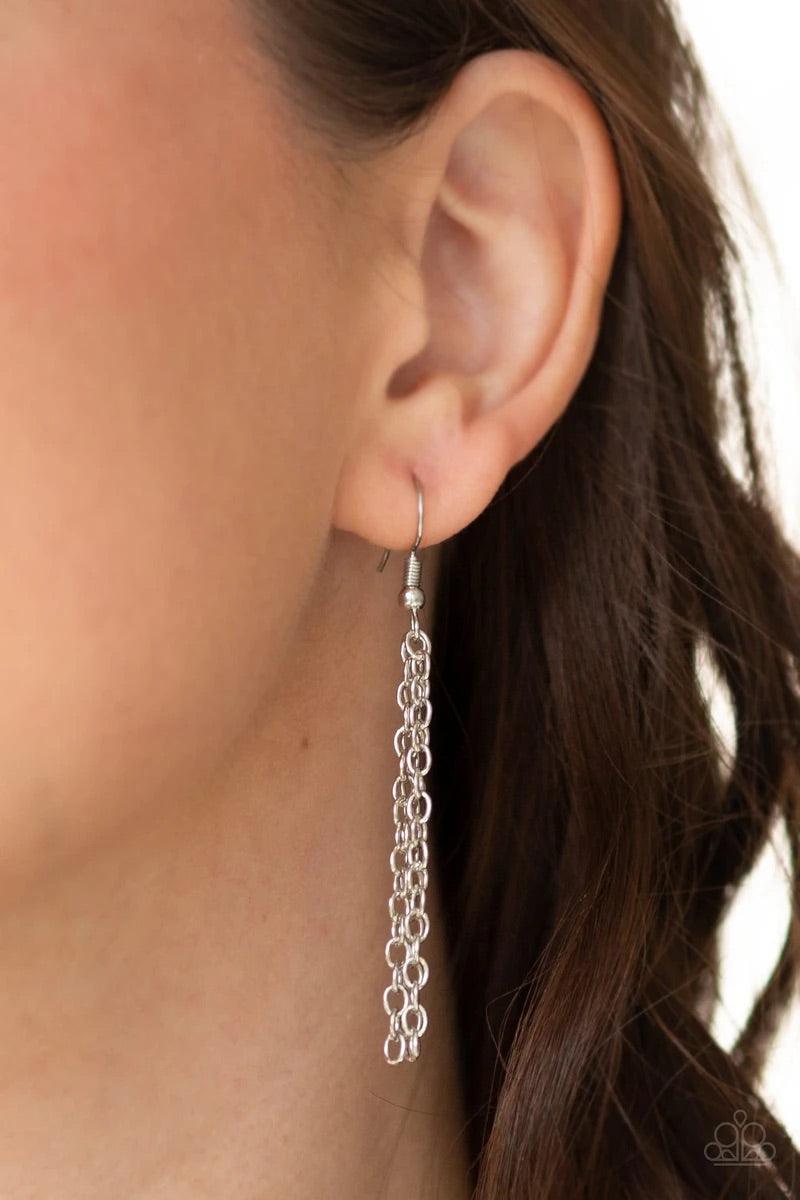 Paparazzi Accessories Summer Sunbeam - Brown An earthy brown stone is pressed into the center of a large silver teardrop radiating with shimmery sunburst patterns. The tribal inspired pendant swings from the bottom of a lengthened silver chain for a drama