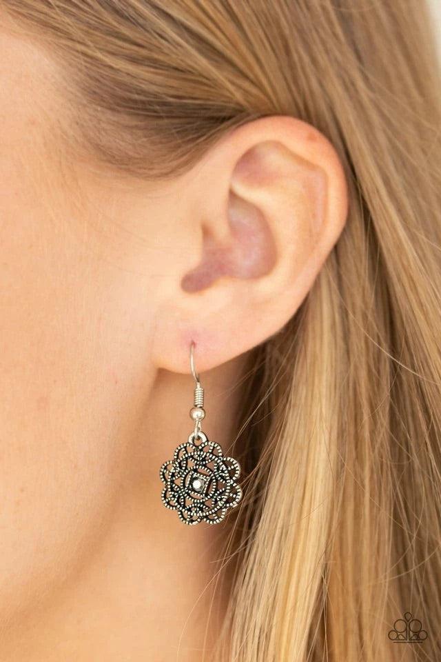 Paparazzi Accessories Vintage Vogue- ~Silver Encrusted in glittery hematite rhinestones, ornate filigree filled silver frames link below the collar for a vintage inspired style. Features an adjustable clasp closure. Jewelry