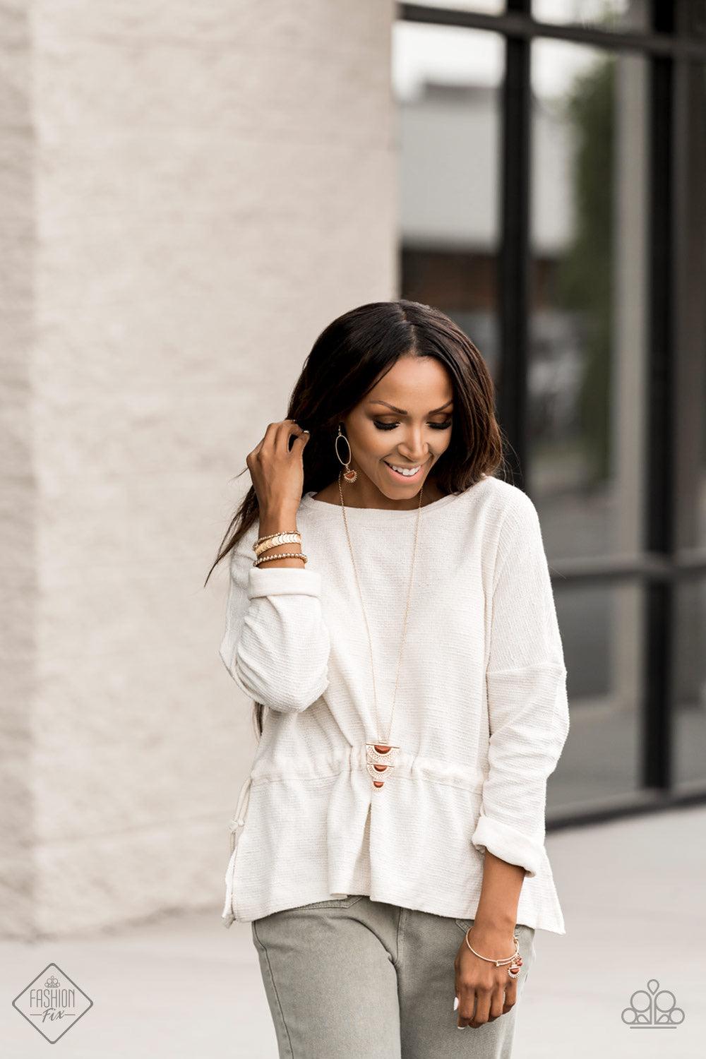Paparazzi Accessories Sunset Sightings - FF July 2020 Trendsetters are sure to gravitate towards the accessories found in the Sunset Sightings collection. Featuring more drastic designs, bold colors, and funky combinations found outside the box, the piece