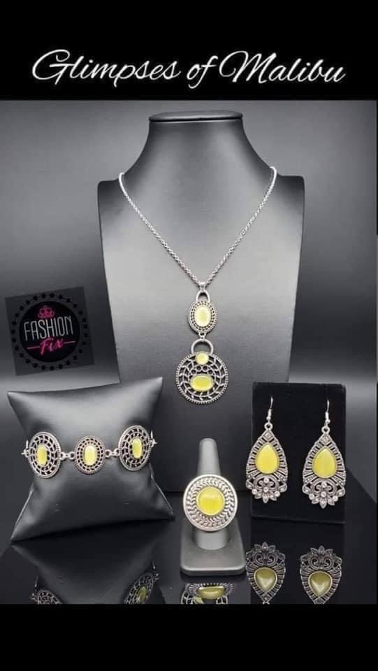 Paparazzi Accessories Glimpse of Malibu: FF April 2019 The Glimpses of Malibu collection was created with inspiration from the styles of Malibu, CA. Styles in this Trend Blend will feature fun, livable fashion with an upscale flavor. The color are usually