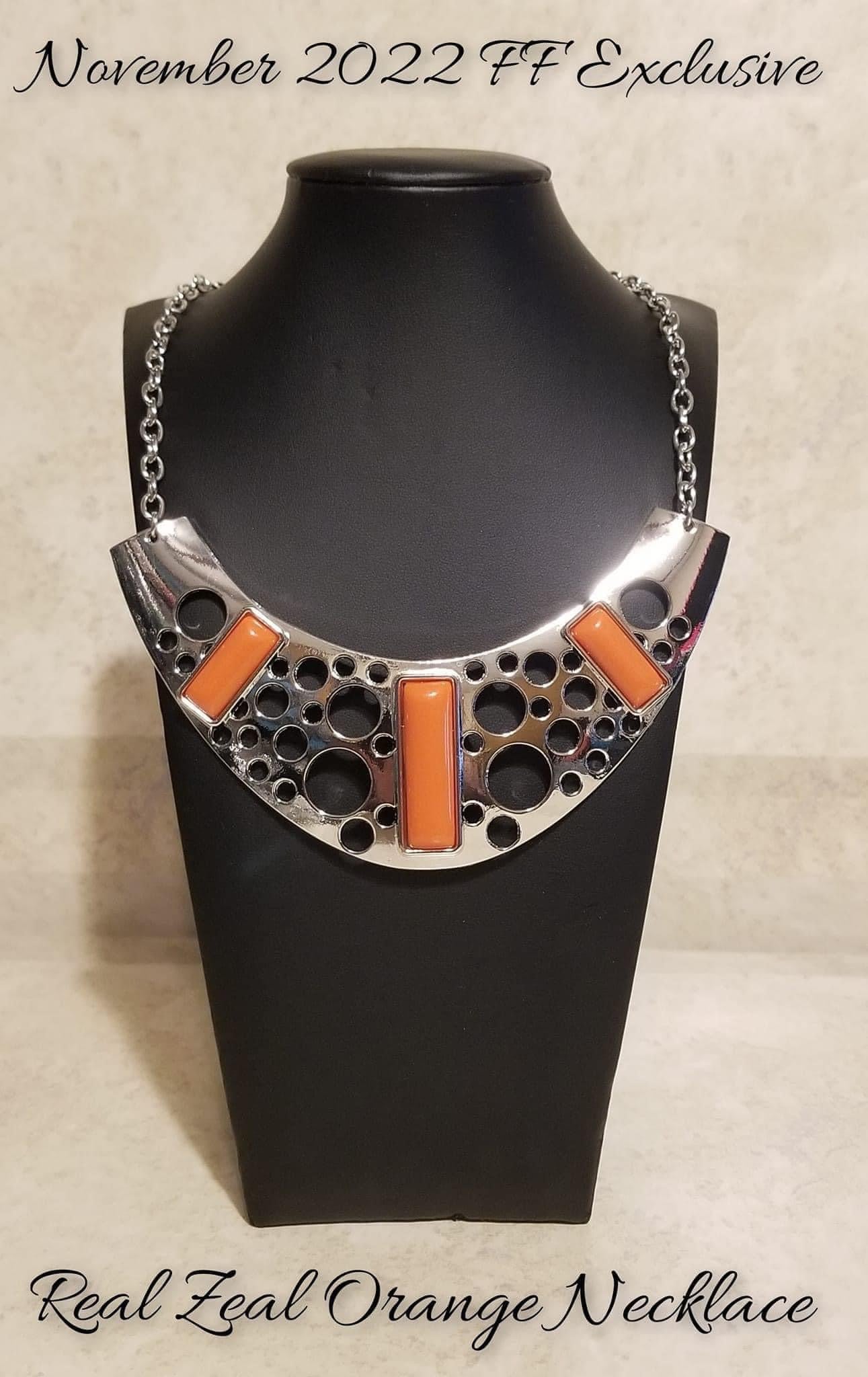 Paparazzi Accessories Real Zeal - Orange November Fashion Fix Exclusive Necklace