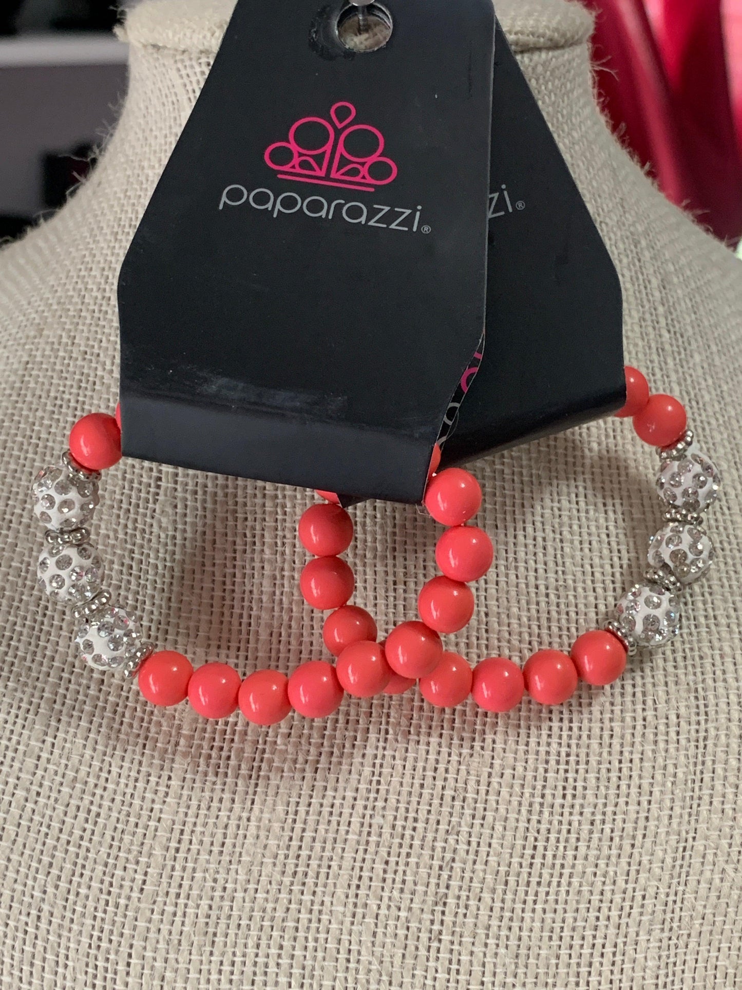 Paparazzi Accessories Starlet Shimmer Bracelet: #8 - Red Coral Bracelet ONLY Jewelry