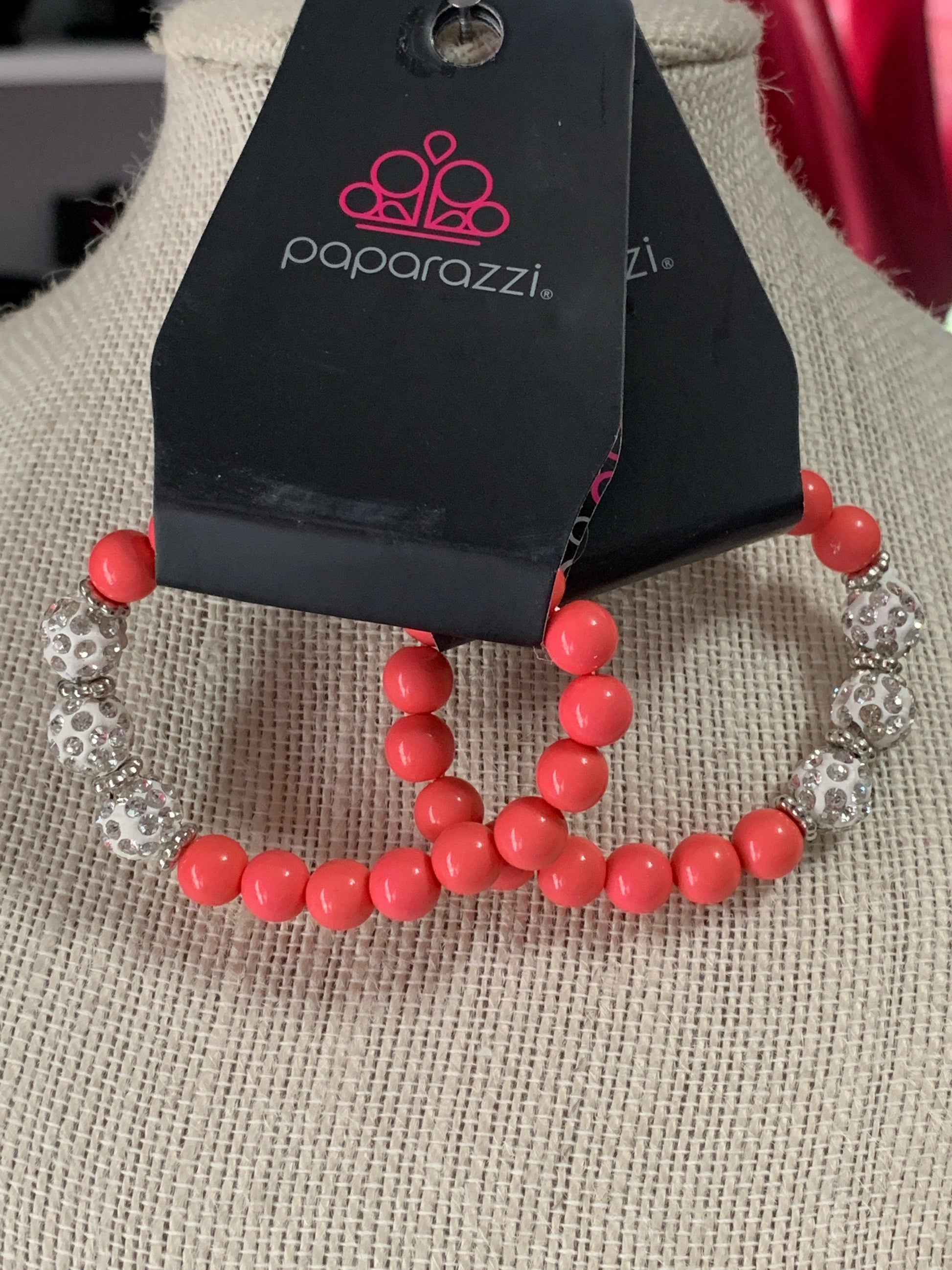 Paparazzi Accessories Starlet Shimmer Bracelet: #8 - Red Coral Bracelet ONLY Jewelry
